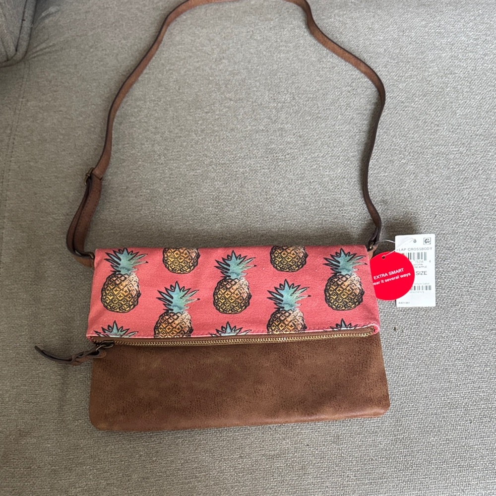 Style & Co. Pink and Brown Pineapple Crossbody Bag